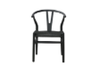 Picture of WISHBONE Solid Wood Y Replica Chair (Black Frame-Black Seat) - 58x55x74