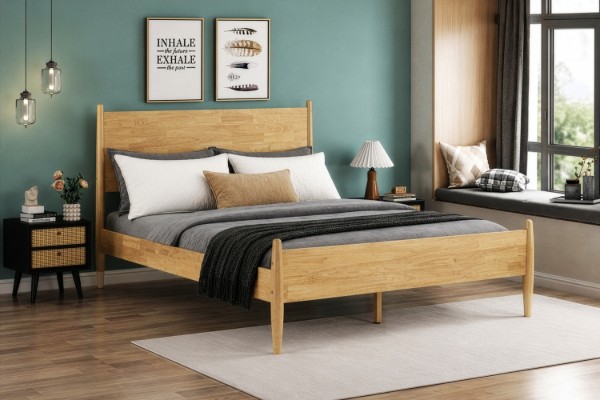 Picture of HARPER Solid Wood Bed Frame in Double/Queen/Super King Size