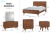 Picture of WALCOTT Solid Walnut Veneer Bedroom Combo Set in Queen Size - 6PC