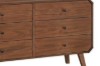 Picture of WALCOTT 6-Drawer Genuine Walnut Veneer Dresser with Mirror