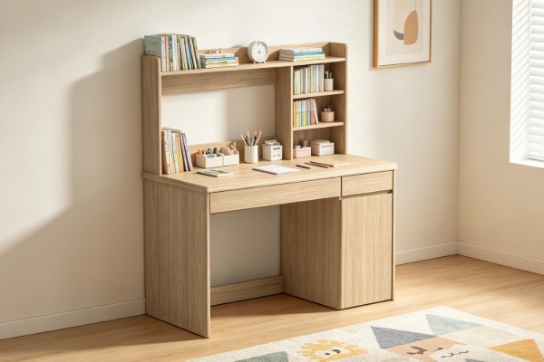 Picture of EMDEN 120 2-Drawer 1-Door Study Desk with shelf