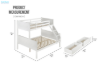 Picture of MASON Solid Wood Single-Double Bunk Bed Frame without Drawers