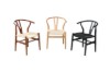 Picture of [FLOOR MODEL CLEARANCE]53x50x79 WISHBONE Solid Wood Y Replica Chair (Natural Frame-Beige Seat)