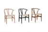 Picture of [FLOOR MODEL CLEARANCE]53x50x79 WISHBONE Solid Wood Y Replica Chair (Natural Frame-Beige Seat)