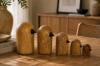 Picture of 650-049 Solid Teak Wood Bird Family Decorative Sculptures - Set of 5