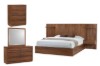Picture of WALNOVA 3PC/4PC/5PC/6PC Solid Walnut Veneer Bedroom Combo Set with Side Pier in Queen Size