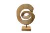 Picture of 650-044 Abstract Solid Teak Wood G Decorative Sculpture (30cmx44cm)