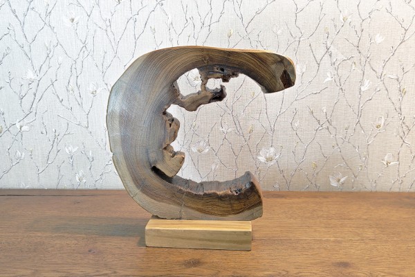 Picture of 650-045 Solid Teak Wood Rustic Decorative Sculpture (25cmx38cm)