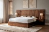 Picture of WALNOVA Solid Walnut Veneer Bedroom Combo Set with Side Pier in Queen Size - 4PC Combo