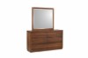 Picture of WALNOVA Solid Walnut Veneer Bedroom Combo Set with Side Pier in Queen Size - 5PC Combo