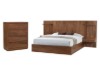 Picture of WALNOVA Solid Walnut Veneer Bedroom Combo Set with Side Pier in Queen Size - 6PC Combo