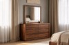 Picture of WALNOVA Solid Walnut Veneer Bedroom Combo Set with Side Pier in Queen Size - 6PC Combo