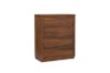 Picture of WALNOVA Solid Walnut Veneer Bedroom Combo Set with Side Pier in Queen Size - 6PC Combo