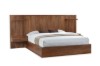 Picture of WALNOVA  Solid Walnut Veneer Bed Frame with Bedside Tables & Side Pier Set in Queen Size