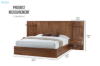 Picture of WALNOVA Genuine Walnut Veneer Bed Frame with Bedside Tables & Side Pier Set in Queen Size
