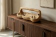 Picture of 650-031 Solid Teak Wood Rectangular Bowl with Handle (40cmx18cm)