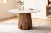 Picture of [FLOOR MODEL CLEARANCE] ALLEY D129 Solid Acacia Wood Round Dining Table with Marble Top