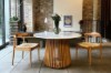 Picture of [FLOOR MODEL CLEARANCE] ALLEY D129 Solid Acacia Wood Round Dining Table with Marble Top