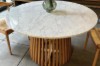 Picture of [FLOOR MODEL CLEARANCE] ALLEY D129 Solid Acacia Wood Round Dining Table with Marble Top