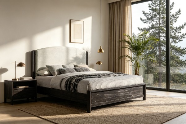Picture of MONTEREY Genuine Mindi Wood Veneer Bed Frame in Queen/King Size