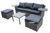 Picture of [FLOOR MODEL CLEARANCE] LEON Outdoor Lounge Wicker Sofa Set with 2 Rotating Glass Table