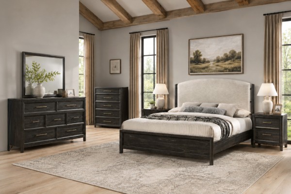 Picture of MONTEREY 4PC/5PC/6PC Genuine Mindi Wood Veneer Bedroom Combo Set in Queen/King Size