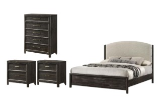 Picture of MONTEREY Solid Mindi Wood Veneer Bedroom Combo Set - 4PC Queen Size