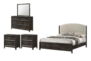 Picture of MONTEREY Solid Mindi Wood Veneer Bedroom Combo Set - 5PC Queen Size