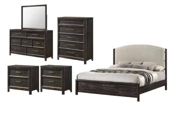 Picture of MONTEREY Genuine Mindi Wood Veneer Bedroom Combo Set - 6PC King Size