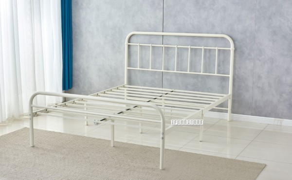 Picture of [FLOOR MODEL CLEARANCE]  FLEMINGTON Steel Frame Bed Frame (White) - Queen