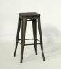 Picture of [FLOOR MODEL CLEARANCE] TOLIX Replica Bar Stool H76 with Rustic Elm Seat - Black
