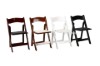 Picture of [FLOOR MODEL CLEARANCE] RETREAT Foldable Dining Chair - Light Brown Chair with White PU Seat