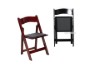 Picture of [FLOOR MODEL CLEARANCE] RETREAT Foldable Dining Chair - Light Brown Chair with White PU Seat