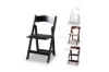 Picture of [FLOOR MODEL CLEARANCE] RETREAT Foldable Dining Chair - Light Brown Chair with White PU Seat