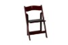 Picture of [FLOOR MODEL CLEARANCE] RETREAT Foldable Dining Chair - Light Brown Chair with White PU Seat