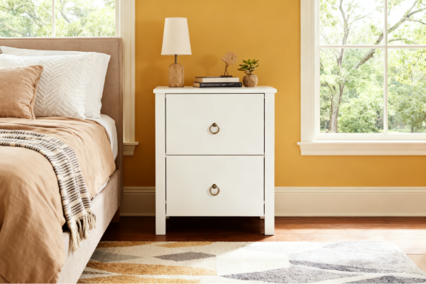 Picture of [FLOOR MODEL CLEARANCE] METRO 2-Drawer Bedside Table (White)