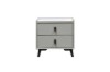 Picture of [FLOOR MODEL CLEARANCE] AUGUSTA 2-Drawer Sintered Stone Top Bedside Table (Light Grey)