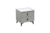 Picture of [FLOOR MODEL CLEARANCE] AUGUSTA 2-Drawer Sintered Stone Top Bedside Table (Light Grey)