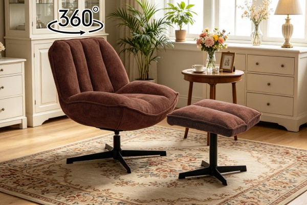 Picture of HEKLA  360° Swivel Lounge Chair with Ottoman