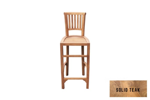 Picture of [FLOOR MODEL CLEARANCE] BALI Solid Teak Wood Outdoor Bar Chair