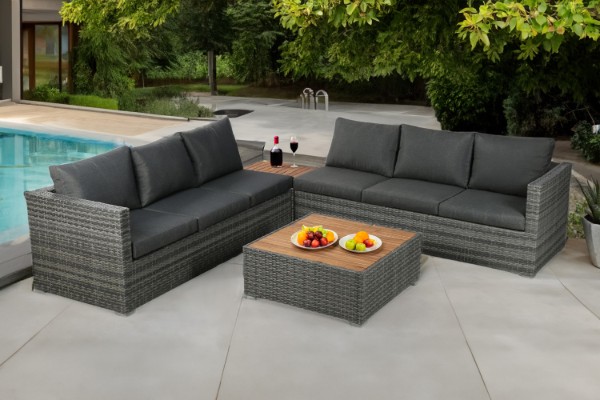 Picture of [FLOOR MODEL CLEARANCE]CONNERY Aluminum Sectional Outdoor Lounge Wicker Sofa Set