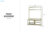 Picture of [FLOOR MODEL CLEARANCE]  ELLIS Hall Tree with Shoe Bench, Coat Rack & Shelves (125x40x175)