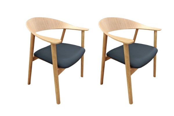 Picture of JULIAN Solid White Oak Frame Armchair - 2 Chairs in 1 Carton