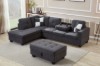 Picture of [FLOOR MODEL CLEARANCE]NEBULA Premium Sectional Sofa with Storage Ottoman - Chaise Facing Left (Dark Grey)