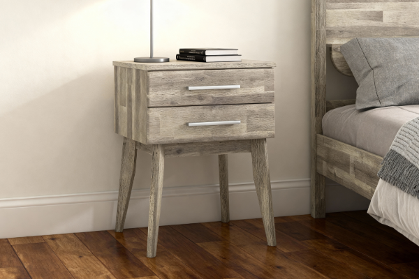 Picture of [FLOOR MODEL CLEARANCE]BALLINA 2-Drawer Solid Acacia Wood Bedside Table