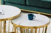 Picture of [FLOOR MODEL CLEARANCE] MONTROSE D60 Marble Top with Golden Legs Side Table