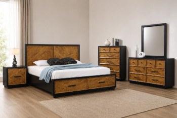 Picture for manufacturer HERRINGBONE Genuine Wood Veneer Bedroom Collection