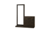 Picture of RIDHELINE Genuine Wood Veneer 3-Drawer Dresser with 5-Tier Mirrored Storage Cabinet