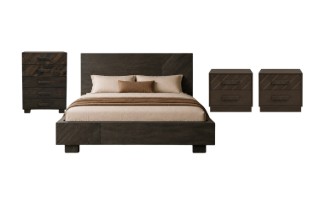 Picture of RIDHELINE Genuine Wood Veneer Bedroom Combo Set - 4PC Super King