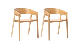Picture of REPLICA COVER Solid White Oak Armchair - 2 Chairs in 1 Carton